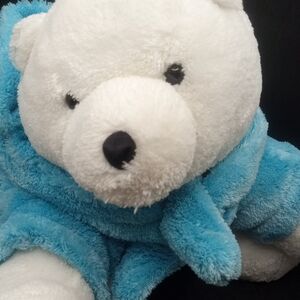 Bath & Body Works White and Blue Plush Stuffed Animal